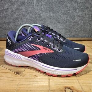 Brooks Adrenaline GTS 22 Women 9 Shoe Black Purple Running Sneaker 1203531B080